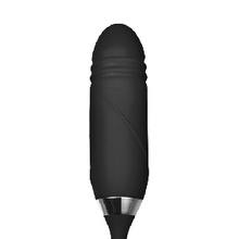 Load image into Gallery viewer, Black Thrusting Rose Vibrator 10-Speeds
