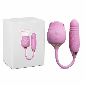 Pink Thrusting Rose Vibrator 10-Speeds