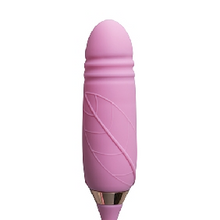 Load image into Gallery viewer, Pink Thrusting Rose Vibrator 10-Speeds
