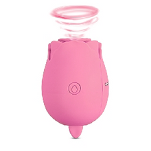 Load image into Gallery viewer, Pink 2 in 1 Clit Sucking Rose w/ Vibrating Tongue
