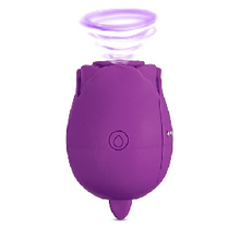 Load image into Gallery viewer, Purple 2 in 1 Clit Sucking Rose w/ Vibrating Tongue
