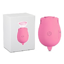 Load image into Gallery viewer, Pink 2 in 1 Clit Sucking Rose w/ Vibrating Tongue
