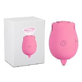 Pink 2 in 1 Clit Sucking Rose w/ Vibrating Tongue