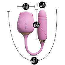 Load image into Gallery viewer, Pink Thrusting Rose Vibrator 10-Speeds
